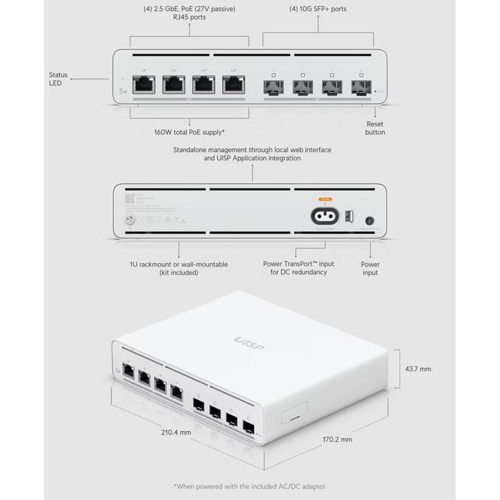 Ubiquiti UISP Switch Plus 2.5 GbE PoE - Imagen 5