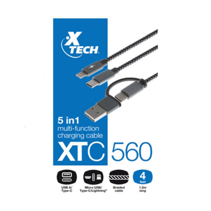 Xtech Cable USB Tipo A/C 1.2m Gris