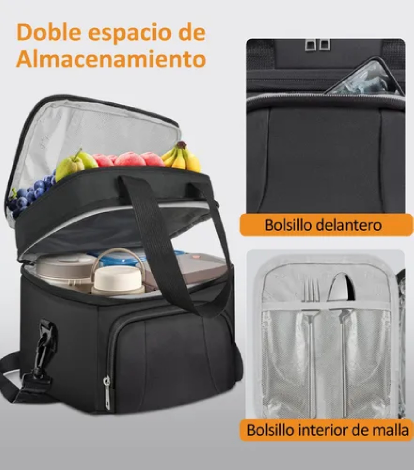Lonchera Térmica LG Negra para Almuerzo - Imagen 2