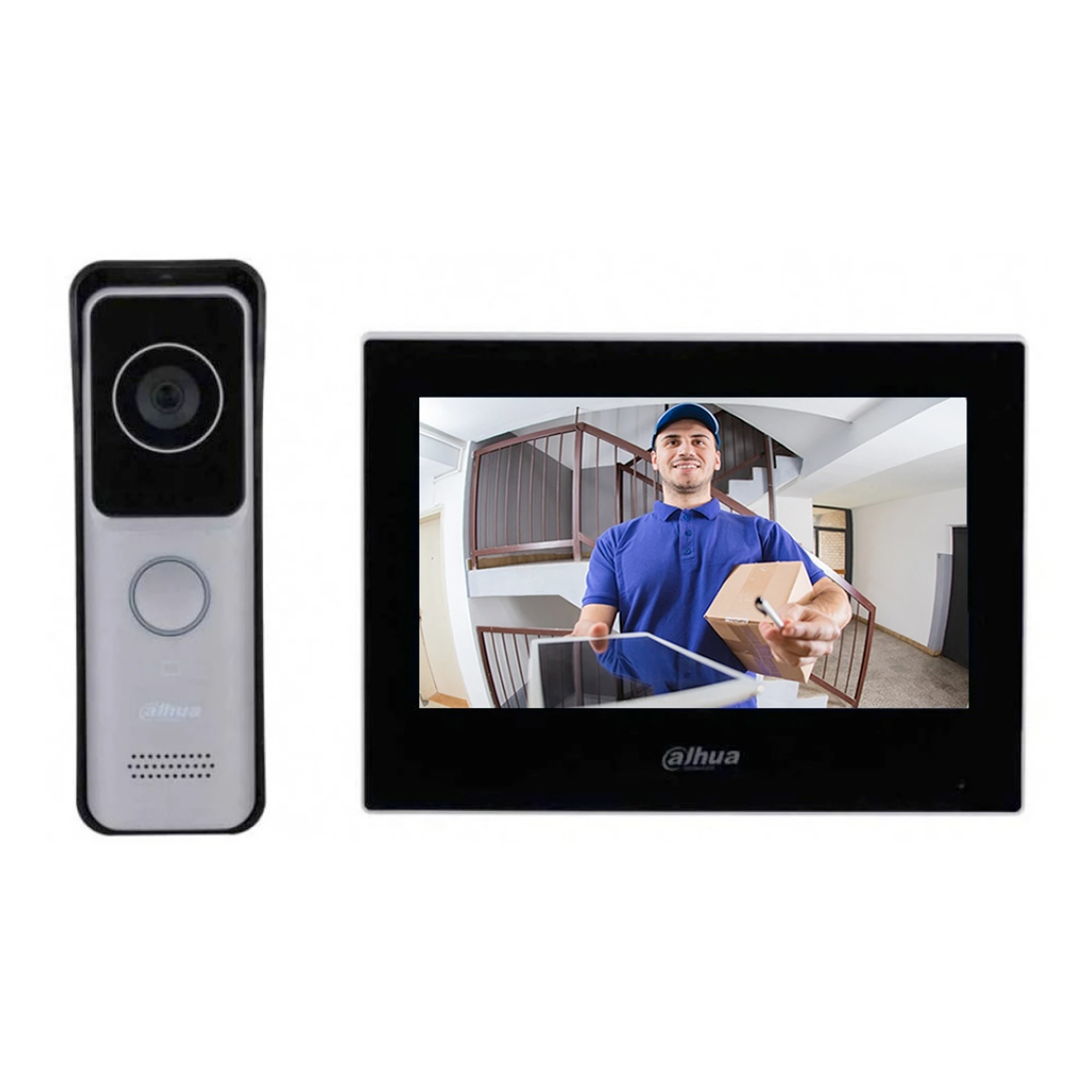 Kit Videoportero IP WiFi 2MP + Monitor Táctil 7" POE WDR 120dB Dahua