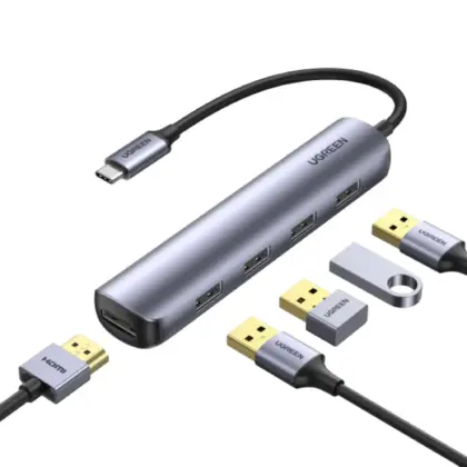 Hub USB-C UGREEN 4 Puertos USB 3.0 + HDMI - CM417