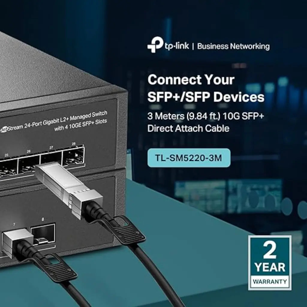 Cable DAC SFP+ 10G 3m TP-Link Omada SM5220-3M Cobre Pasivo