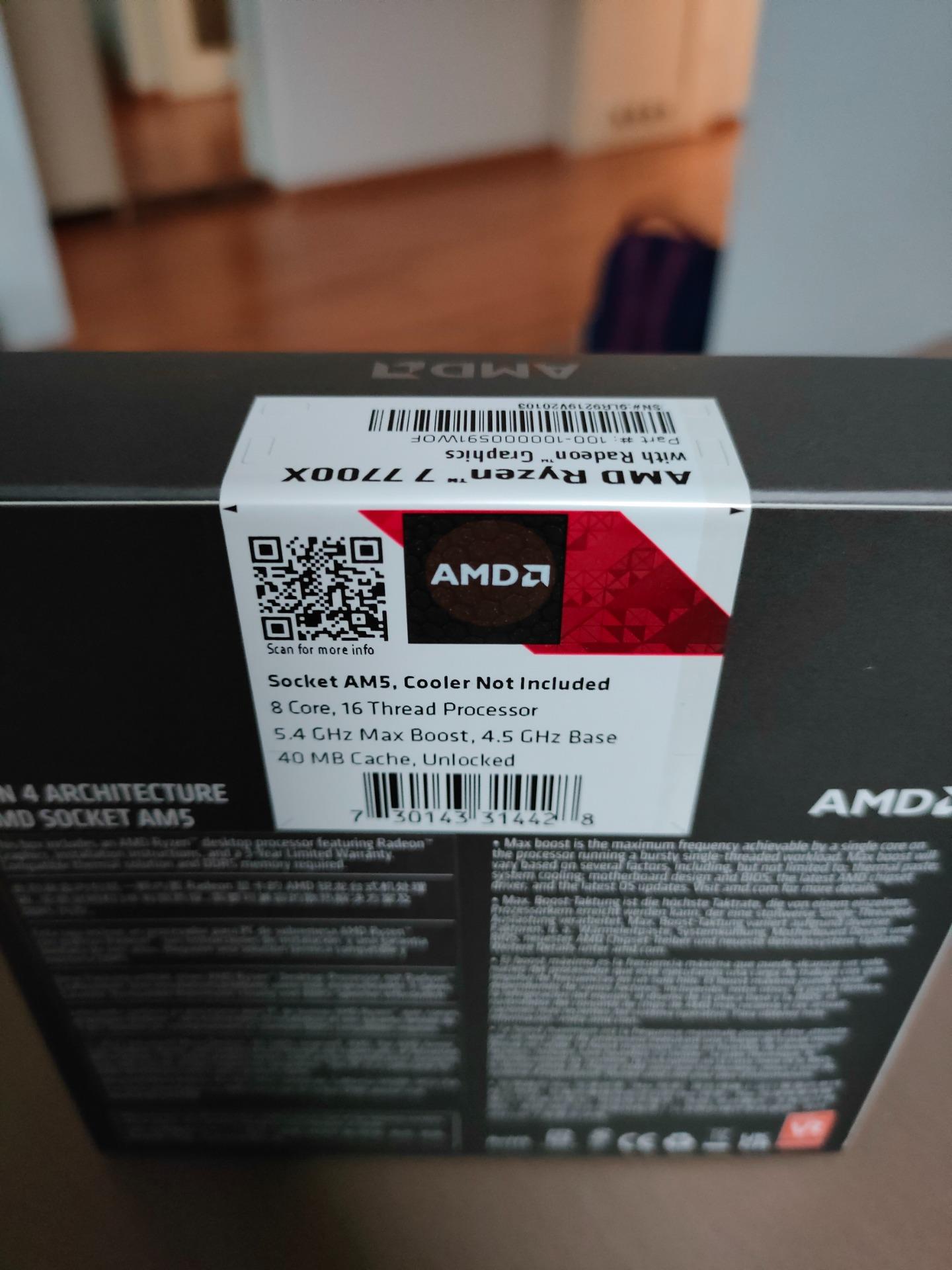 AMD Ryzen 7 7700X Procesador 5.4GHz