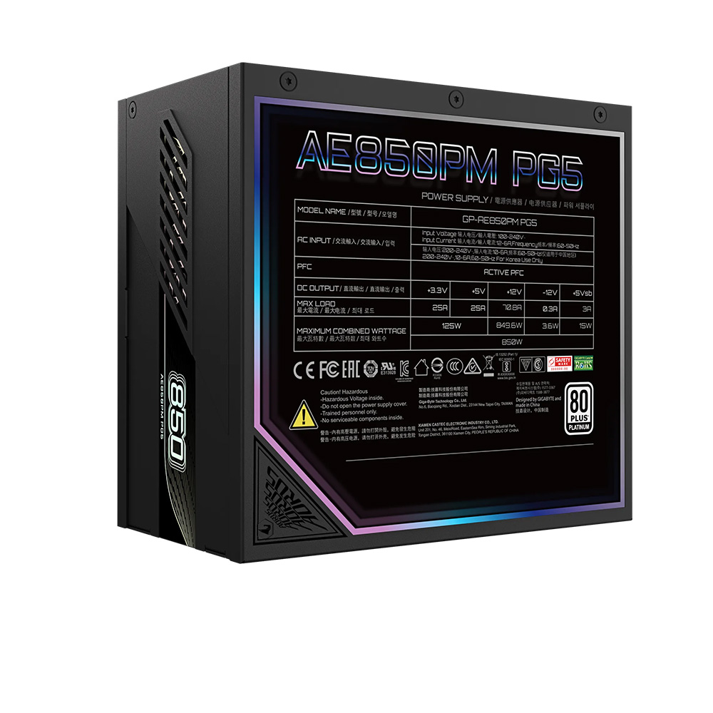 AORUS Fuente de Poder 850W 80+ Gold - Imagen 5