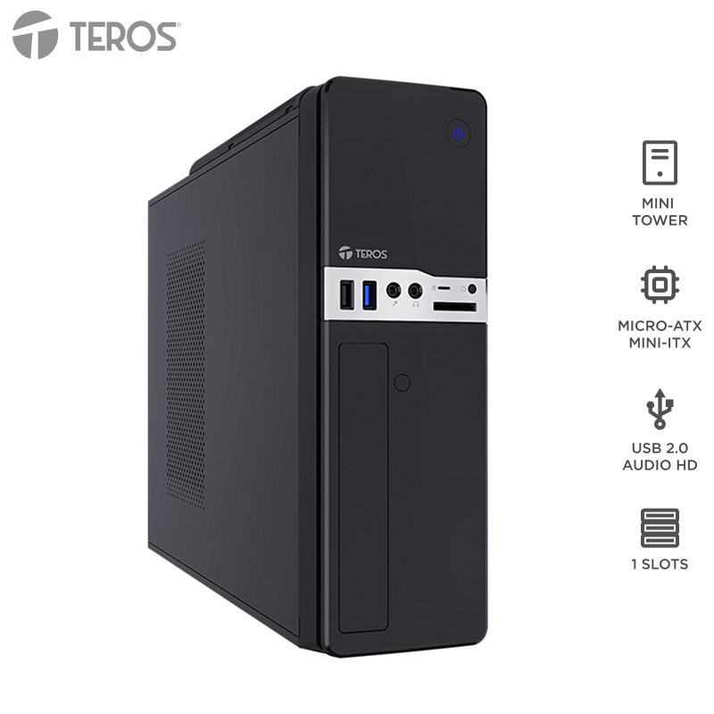 Case Teros TE-1032S Slim Micro-ATX 250W USB 3.2 Negro - Imagen 2