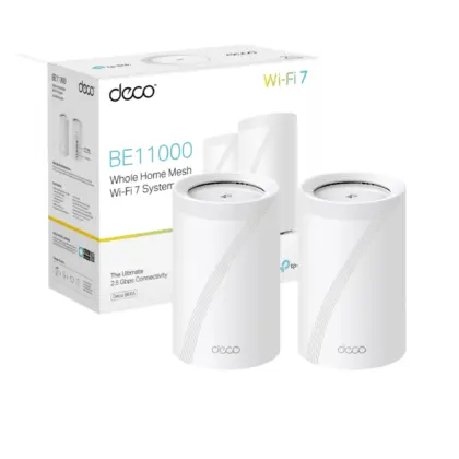 TP-Link Deco BE65 (2 Pack) Mesh WiFi 7 BE11000 Triple Banda