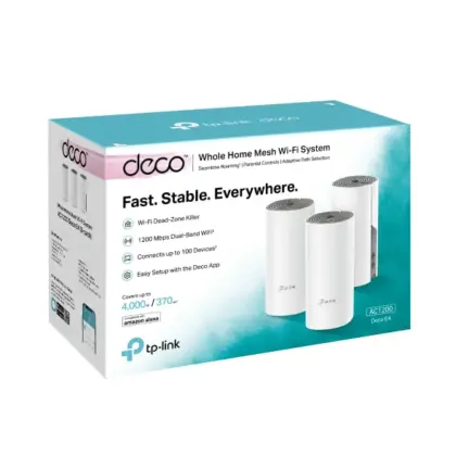 TP-Link Deco E4 (3 Pack) Mesh WiFi 5 AC1200 - Sistema de Red para Hoga
