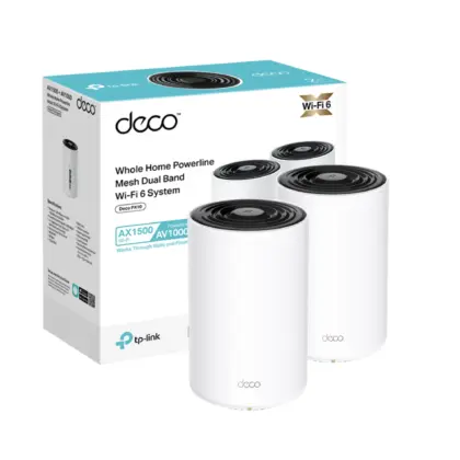 TP-Link Deco PX10 (2 Pack) Mesh WiFi 6 AX1500 + Powerline AV1000