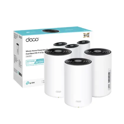 TP-Link Deco PX10 (3 Pack) Mesh WiFi 6 AX1500 + Powerline AV1000