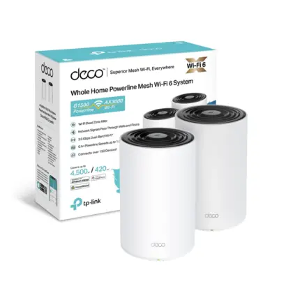TP-Link Deco PX50 (2 Pack) Mesh WiFi 6 AX3000 + Powerline G1500