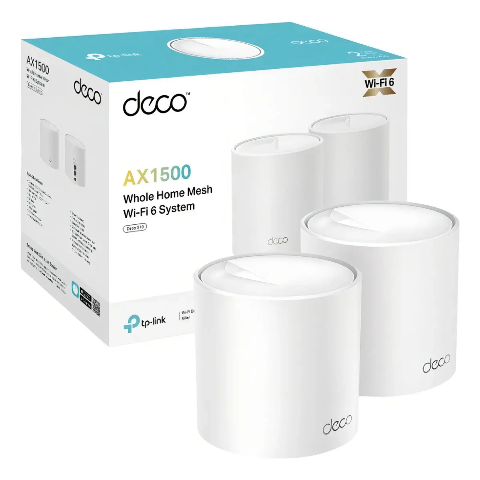 TP-Link Deco X10 (2 Pack) Mesh WiFi 6 AX1500 - Cobertura Total