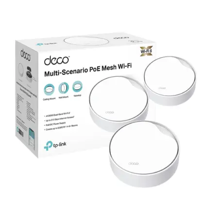 TP-Link Deco X50-POE (3 Pack) Mesh WiFi 6 AX3000 PoE