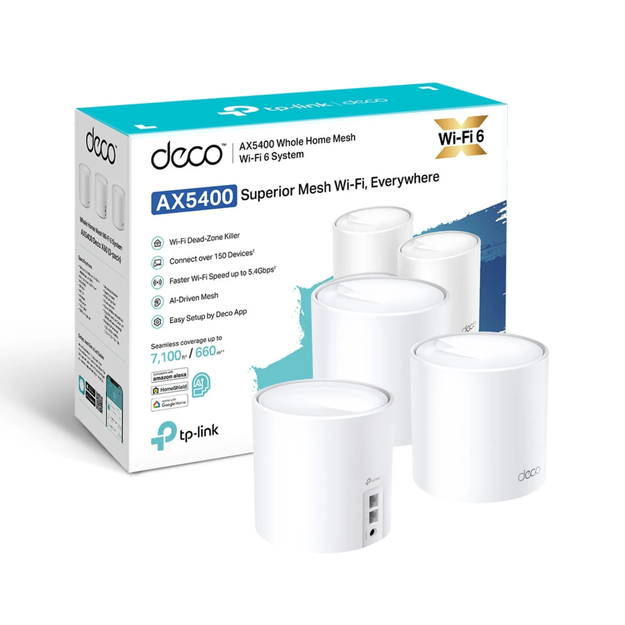 TP-Link Deco X60 (3 Pack) Mesh WiFi 6 AX5400 Sistema Dual Band