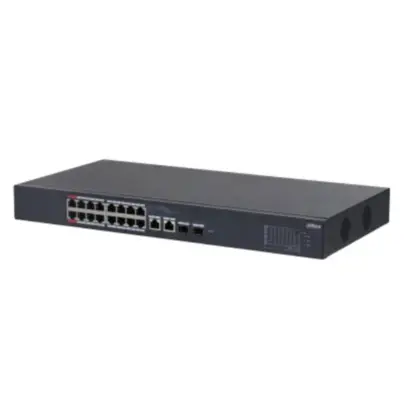 Switch PoE Cloud Dahua 18 Puertos 190W 16 PoE 10/100 + 2 Uplink Gigabi