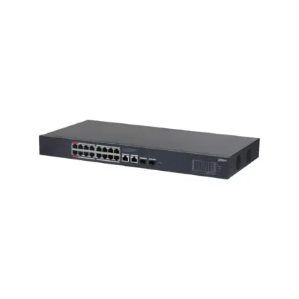 Switch PoE Gigabit 20 Puertos Dahua 190W, 16 PoE+2 Uplink+2 SFP
