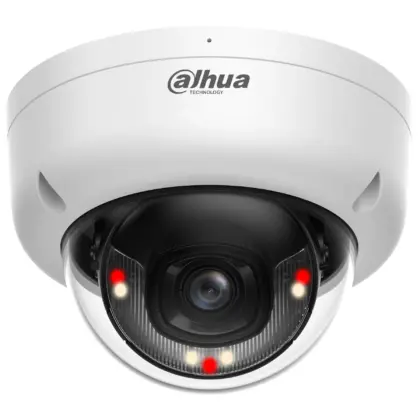 Cámara IP Domo 4MP Dahua Smart Dual Light, Mic, IK08, IP67, PoE