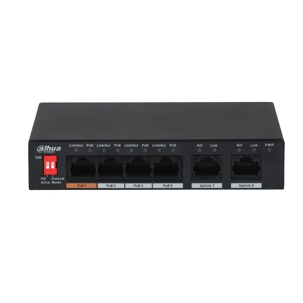 Switch PoE 4 Puertos 10/100 60W DAHUA NO CCTV