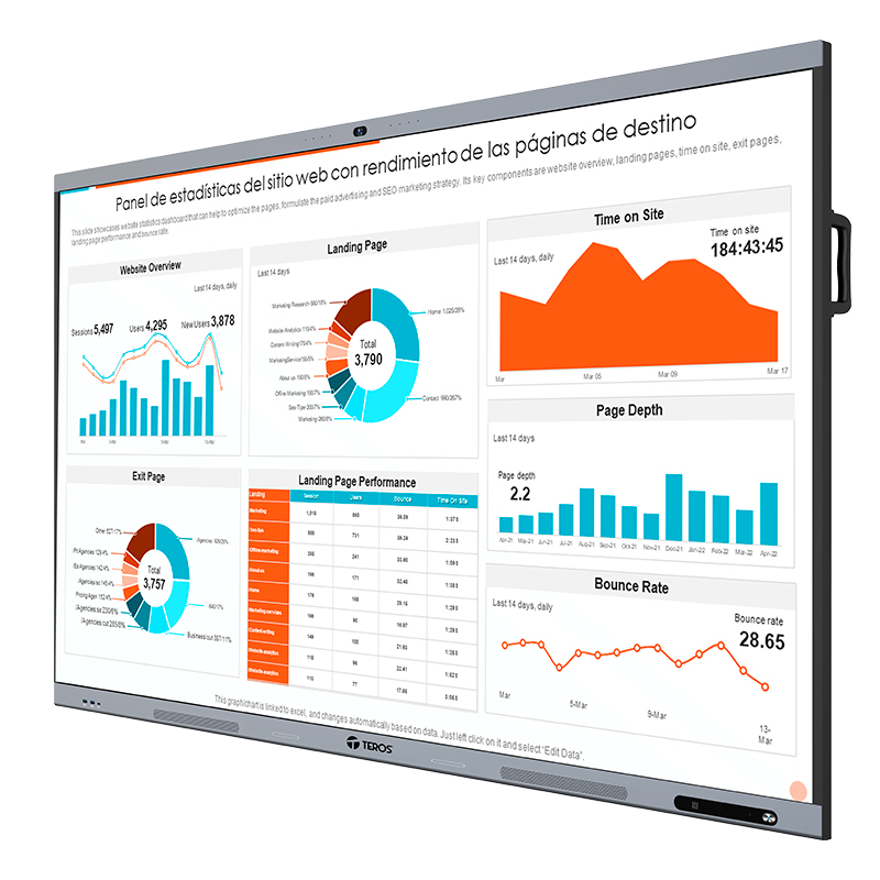 Pantalla Interactiva Teros TE8614W 85.6" 4K Táctil 40 Puntos - Imagen 4