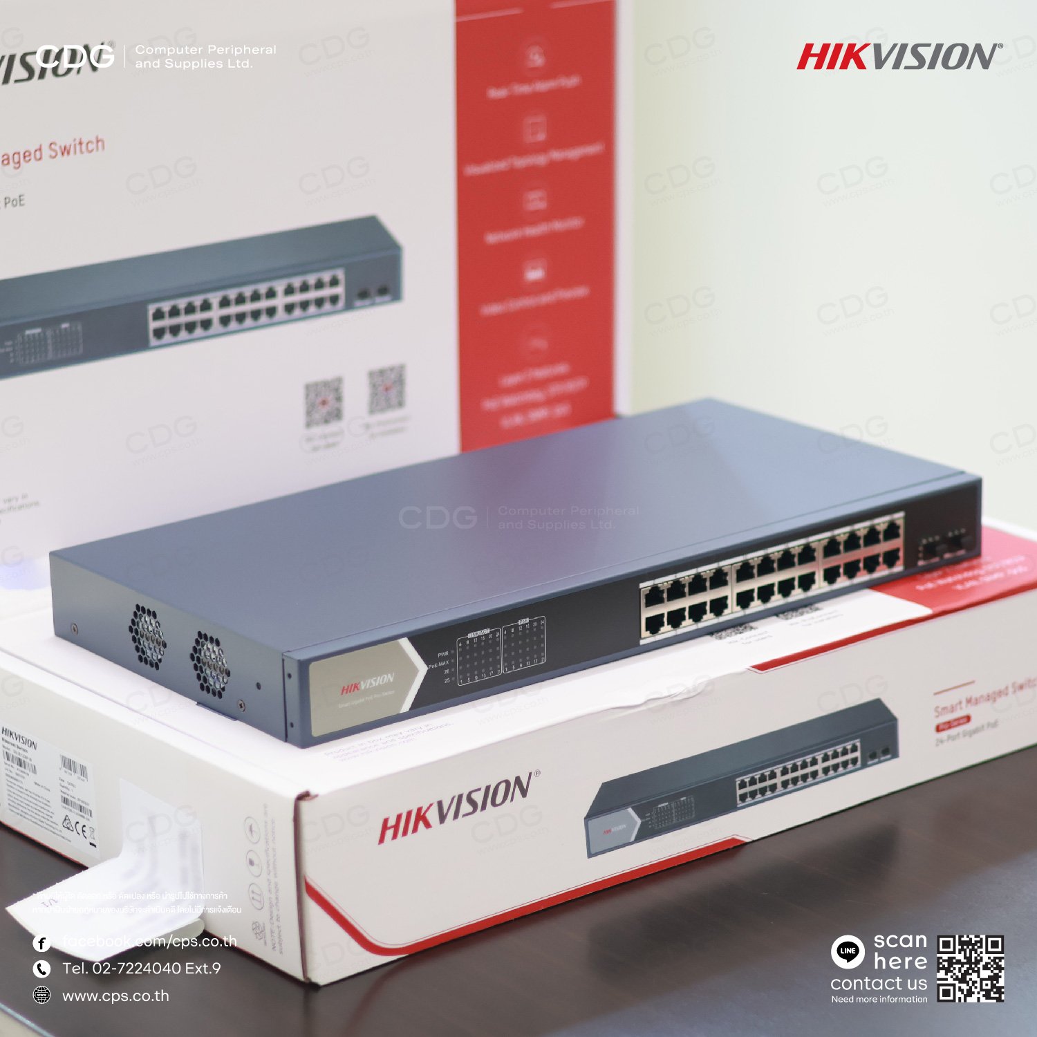 Hikvision Switch Gigabit 24 Puertos PoE