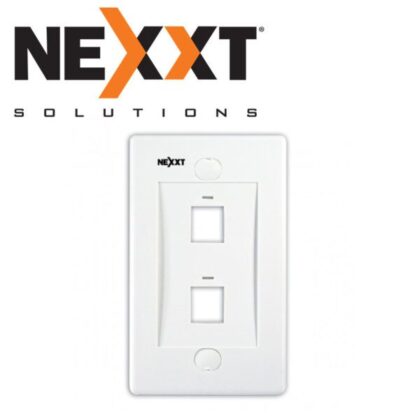 Nexxt Placa de Montaje Blanca 2 Puertos