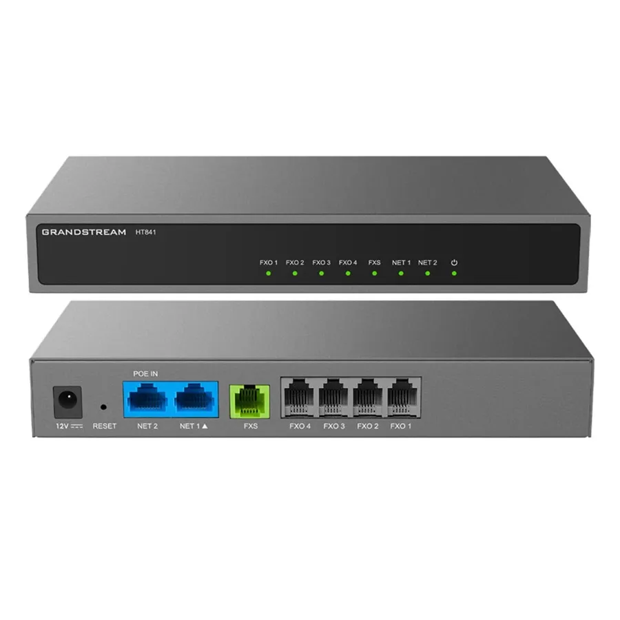 Gateway VoIP Grandstream HT841: 4 Puertos FXO + 1 FXS