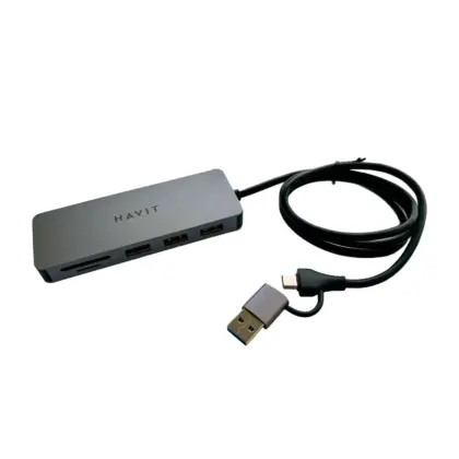 HAVIT Hub USB 3.0 4 Puertos + Tipo C + SD/TF - HV-H41