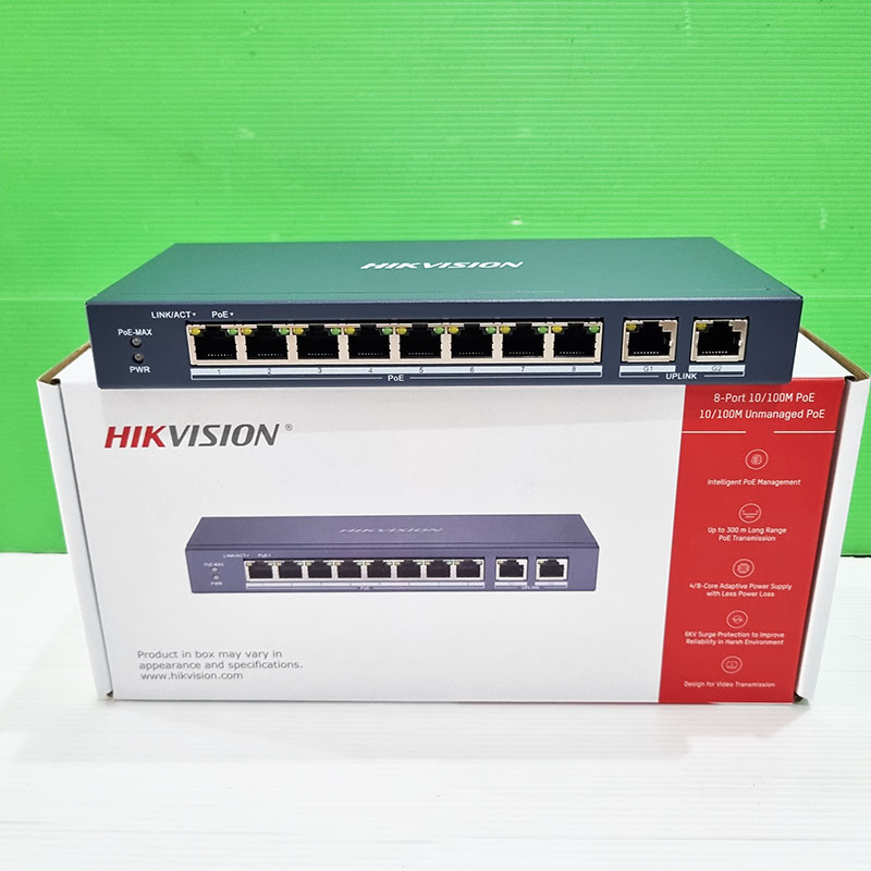 Switch 8 Puertos Fast Ethernet PoE Hikvision - Imagen 2