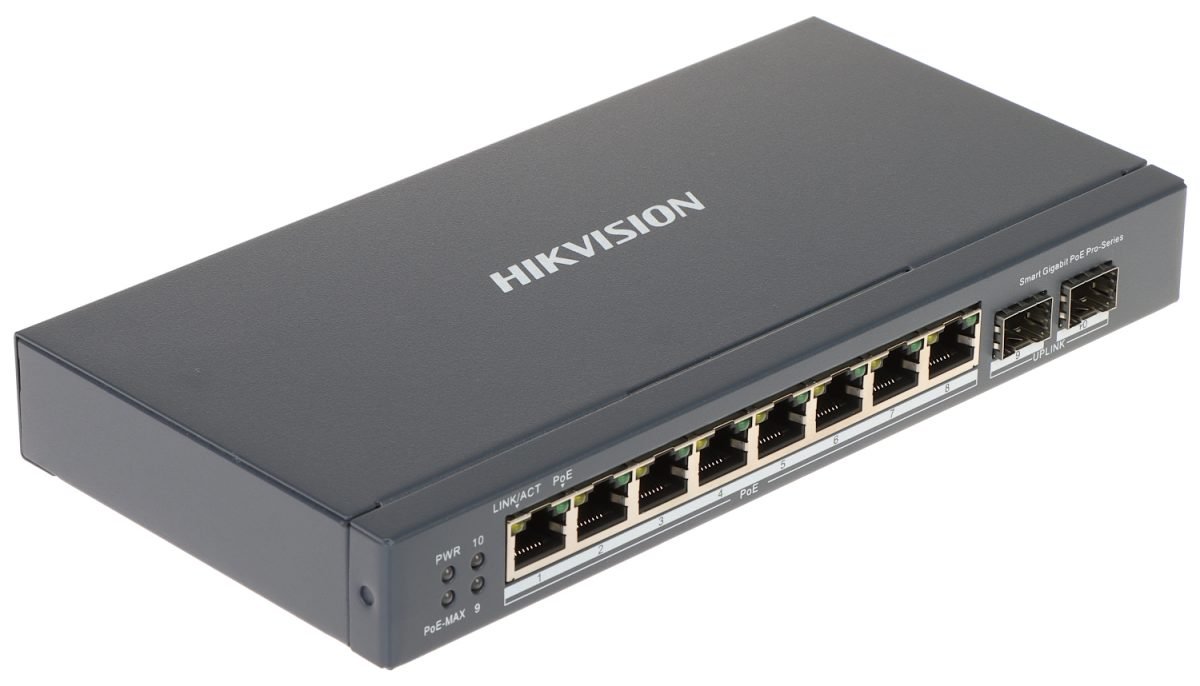 Switch PoE+ Hikvision Smart Managed 8 Puertos