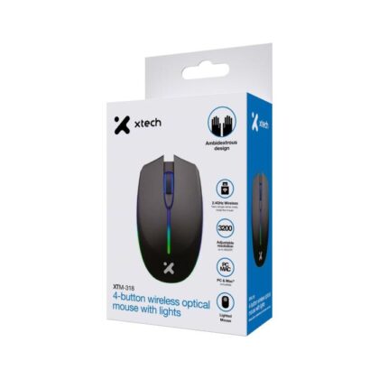 Xtech XTM-318 Mouse Inalámbrico Negro 3200 DPI