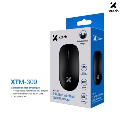 Xtech XTM-309 Mouse Inalámbrico Negro
