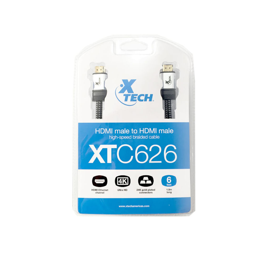 Xtech Cable HDMI con Ethernet 1.83m 4K