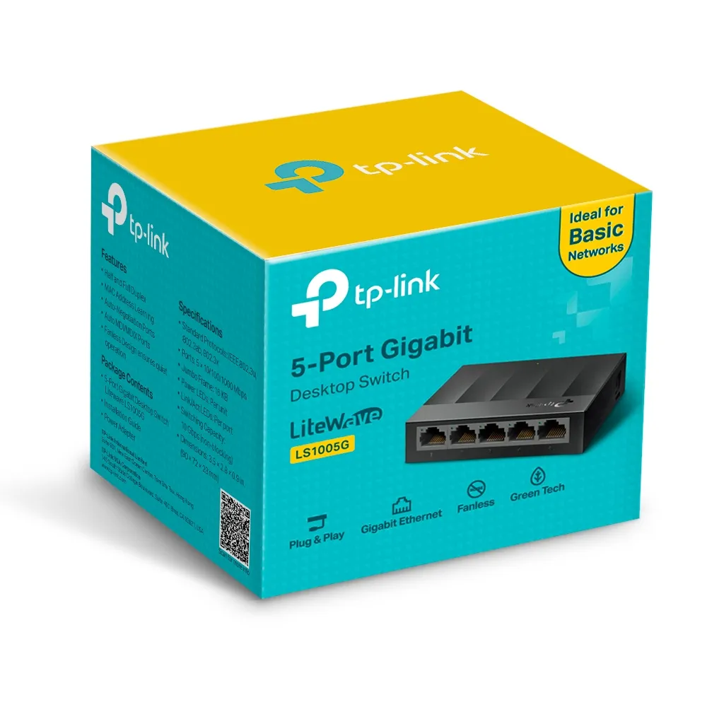 Switch TP-Link LiteWave 5 Puertos Gigabit No Administrable LS1005G