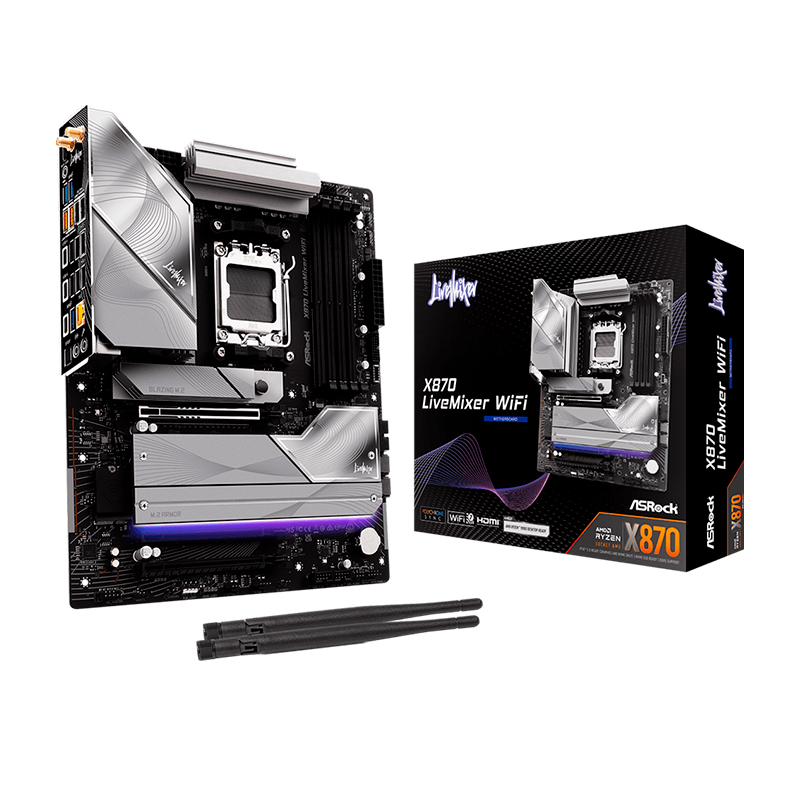 ASRock X870 LiveMixer WiFi DDR5 AM5 Gaming Motherboard - Imagen 2