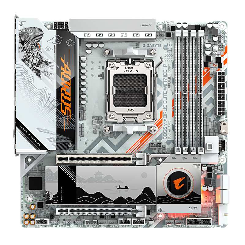 Motherboard GIGABYTE B850M AORUS ELITE WIFI7 ICE-P AM5 mATX - Imagen 2