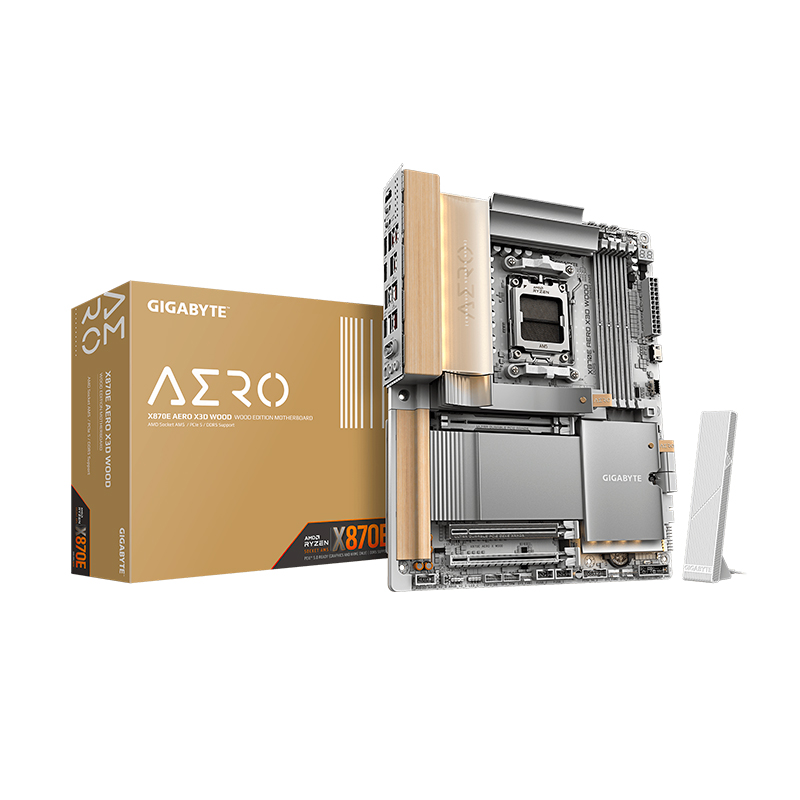 Motherboard Gigabyte X870E AERO X3D WOOD AMD AM5 DDR5 ATX - Imagen 2