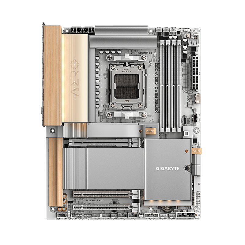 Motherboard Gigabyte X870E AERO X3D WOOD AMD AM5 DDR5 ATX - Imagen 3