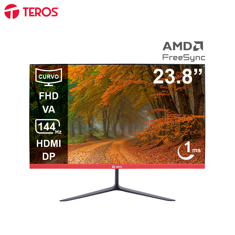 Monitor Curvo Teros TE-2403S 23.8" FHD 144Hz VA 1ms HDMI DP - Imagen 2
