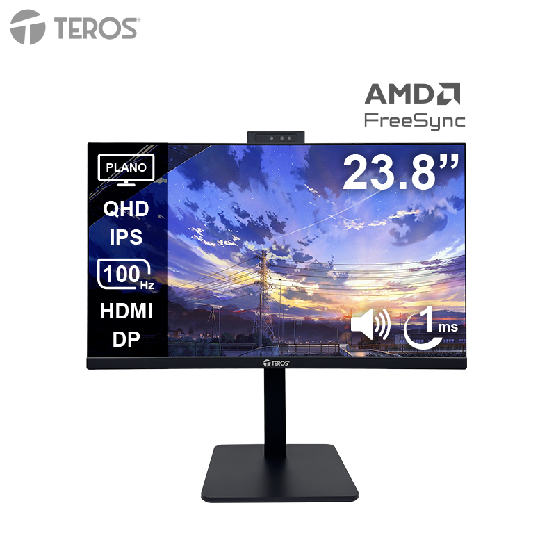 Monitor TEROS TE-2416CS 23.8" QHD IPS 100Hz 1ms Cámara Micrófono - Imagen 2