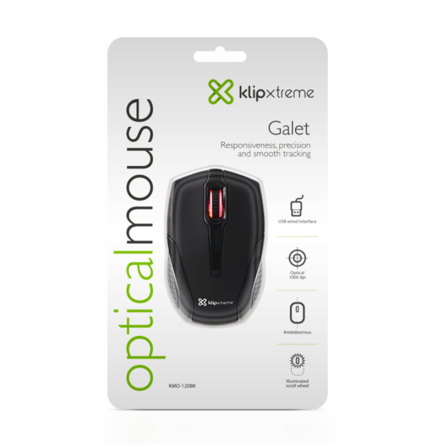 Klip Xtreme KMO-120BK Ratón Óptico USB