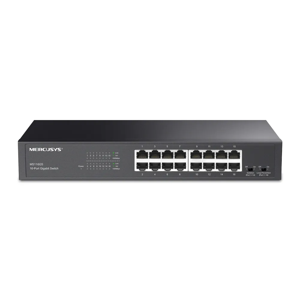 Switch MERCUSYS MS116GS 16 Puertos Gigabit, Metálico, Plug & Play