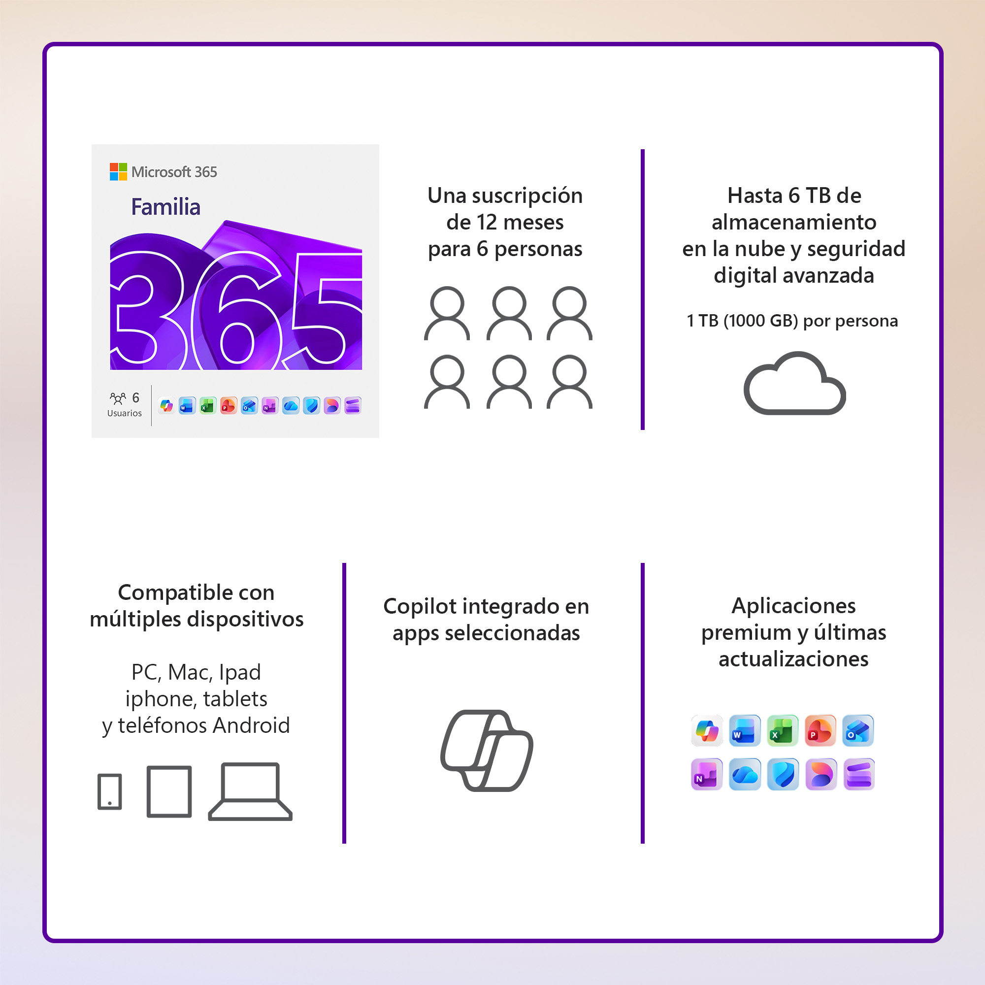 Microsoft 365 Familiar - 12 Meses (1-6 Usuarios) ESD - Imagen 4