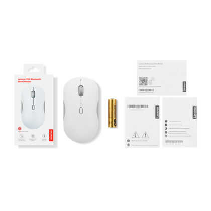 Mouse Inalámbrico Lenovo 350 Dual Bluetooth 5.3 Silencioso Gris