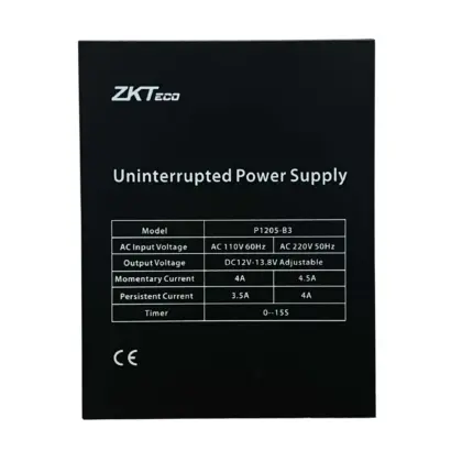 Fuente de Alimentación ZKTECO P1205-B3 12V 5A con Respaldo Batería 12V
