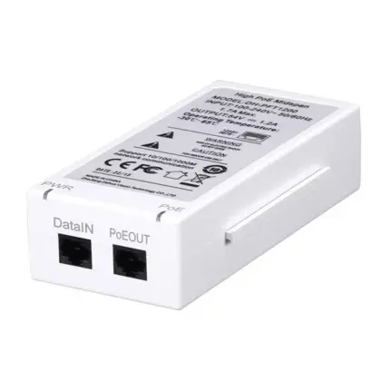 Inyector PoE+ 60W 1 Puerto 802.3at Alta Potencia Dahua PFT1200