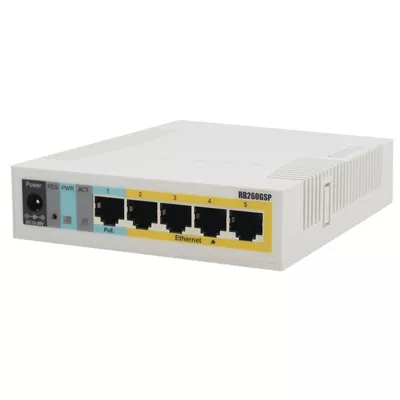MikroTik CSS106-1G-4P-1S Switch Gigabit Administrable PoE 5 Puertos