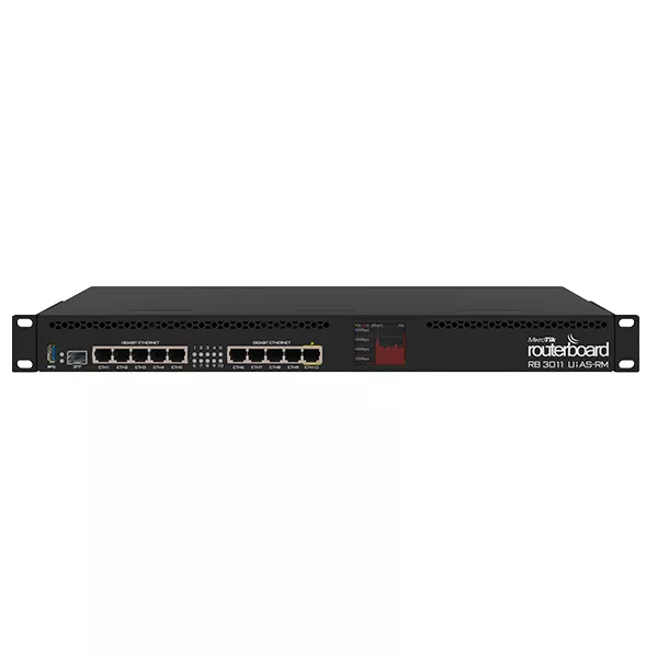 MikroTik RB3011UIAS-RM Router Gigabit 10 Puertos + SFP, Dual Core, 1GB