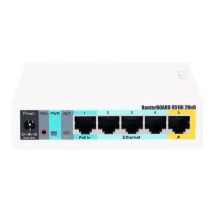 Router MikroTik RB951Ui-2HnD WiFi 2.4GHz 600MHz 128MB 5Puertos LAN