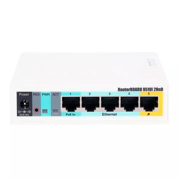 Router MikroTik RB951Ui-2HnD WiFi 2.4GHz 600MHz 128MB 5Puertos LAN
