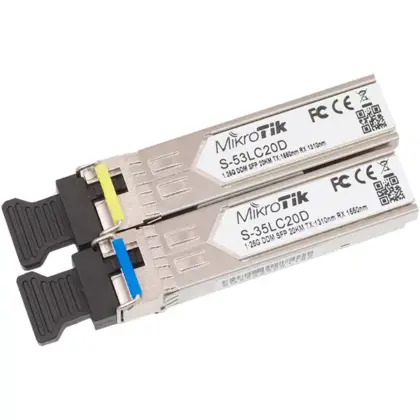 Par de Módulos SFP MikroTik S-3553LC20D 1.25G SM 20km