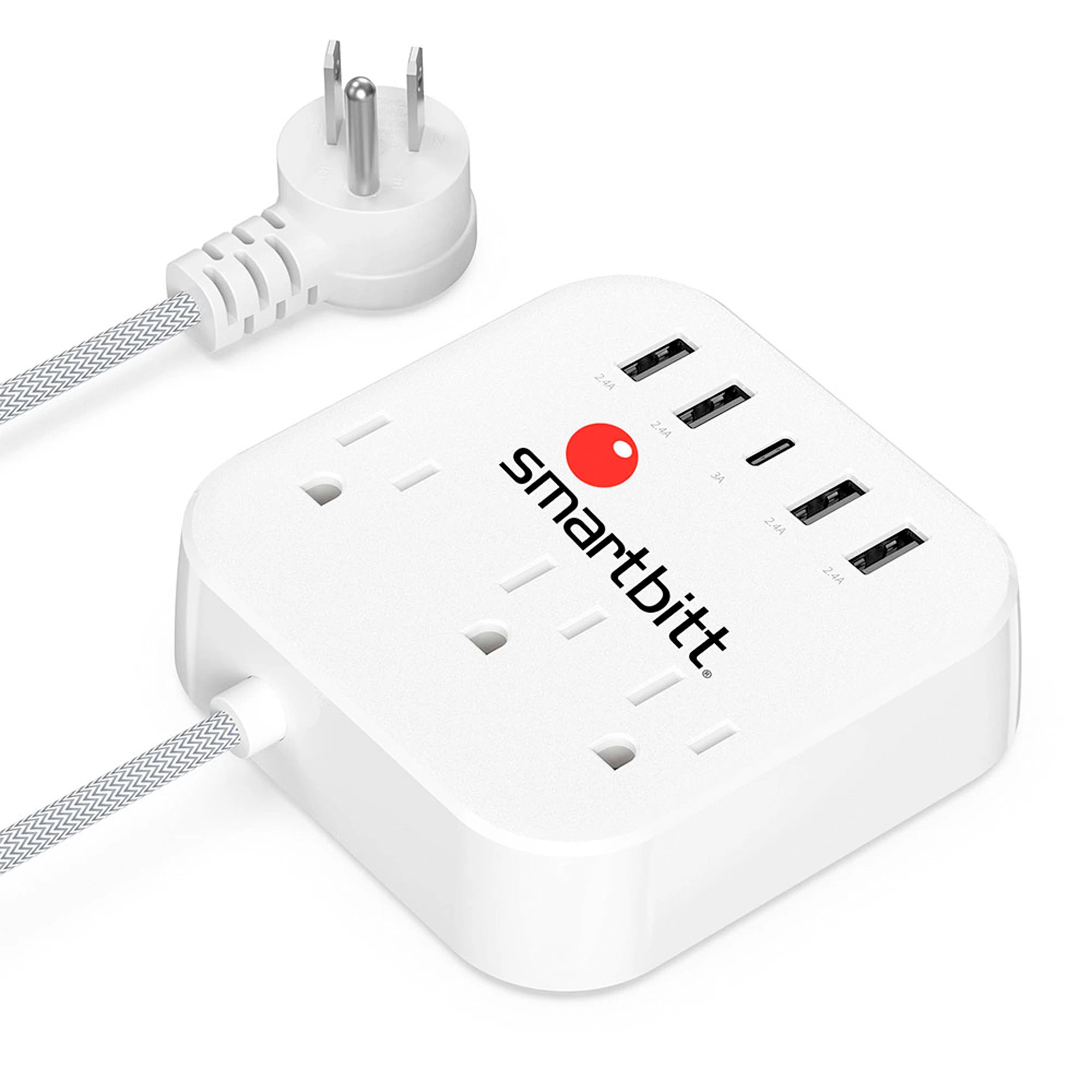 SMARTBITT Supresor de Picos 3 Tomas + 4 USB + 1 Tipo C, 1625J